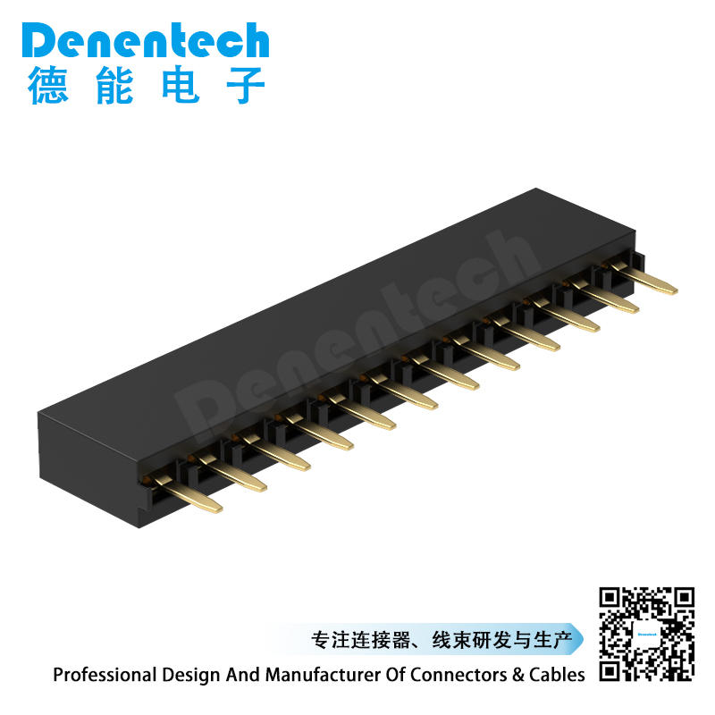 Denentech customized 2.54MM female header H6.8MM single row straight female pin header